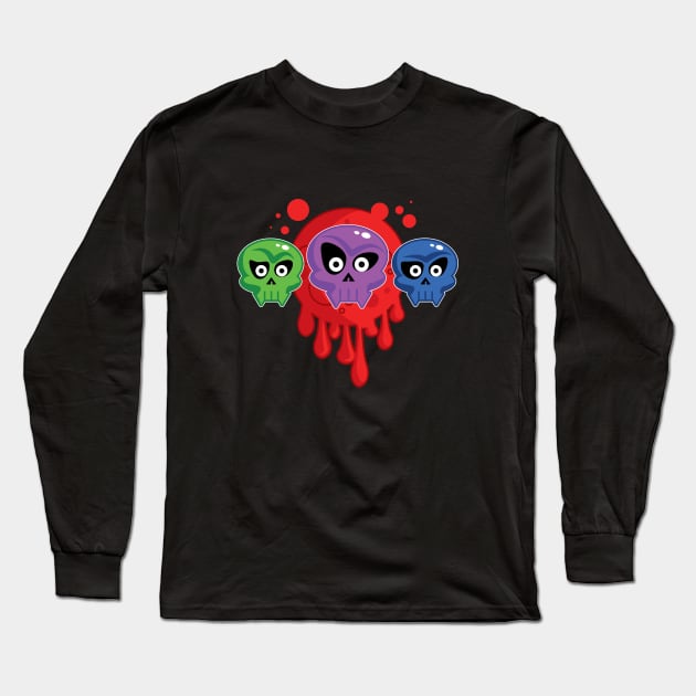 Skulls Long Sleeve T-Shirt by Nik Afia designs